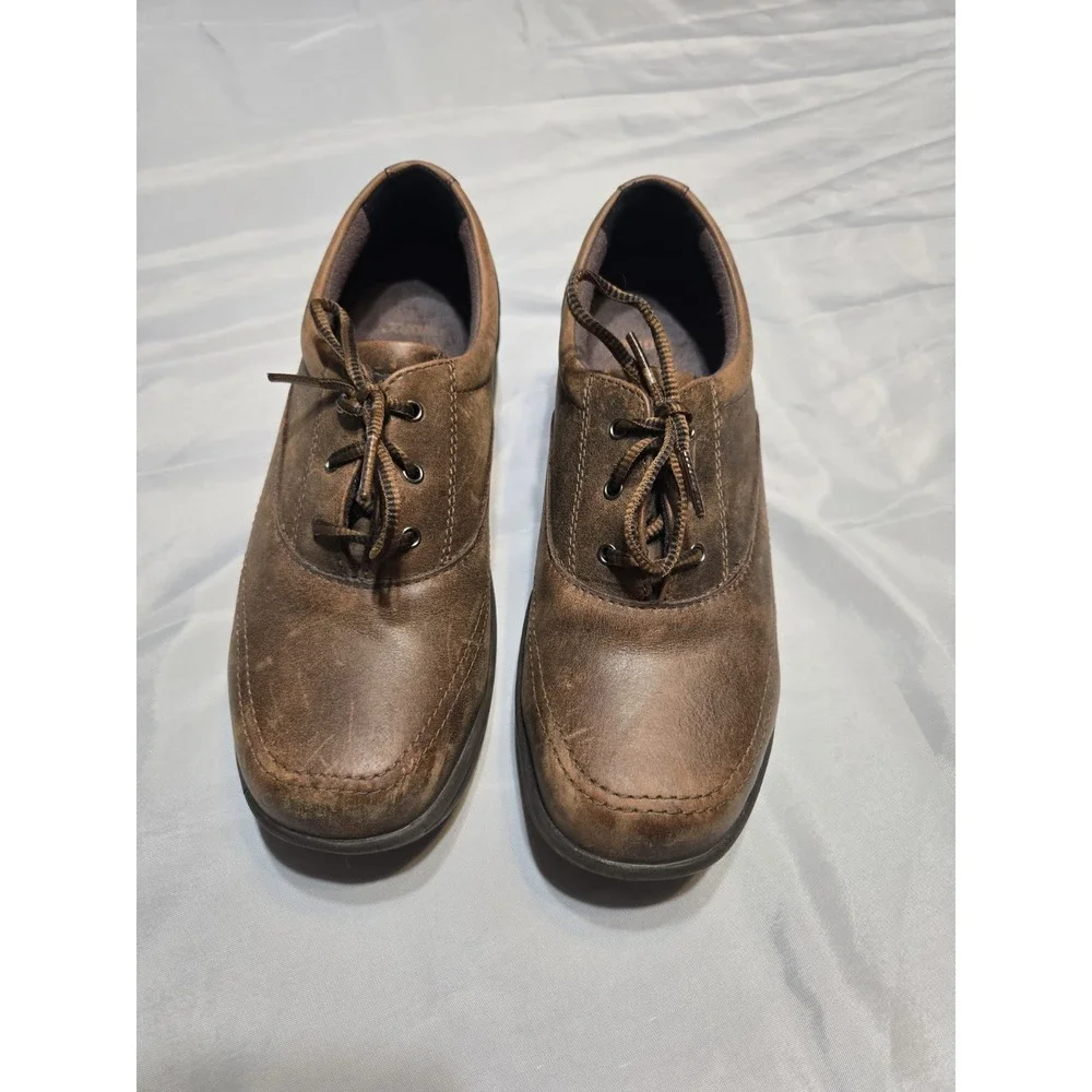 Worx By Red Wing Womens Safety Shoes Size 6W Brown Non Slip Steel Toe Oxford